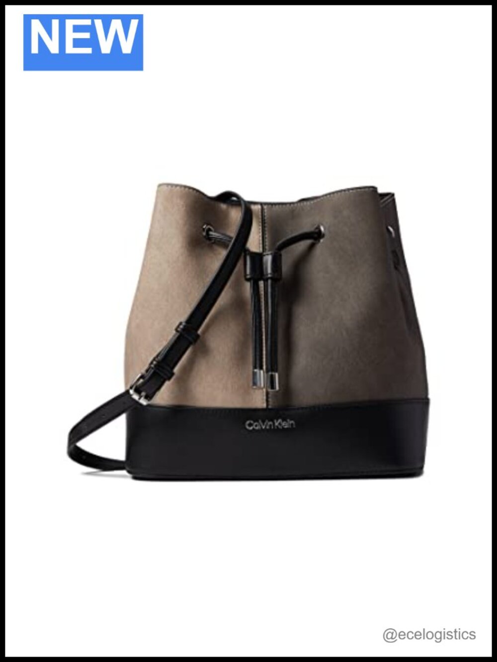 Faux Leather Bucket Shoulder Bag with Drawstring Closure